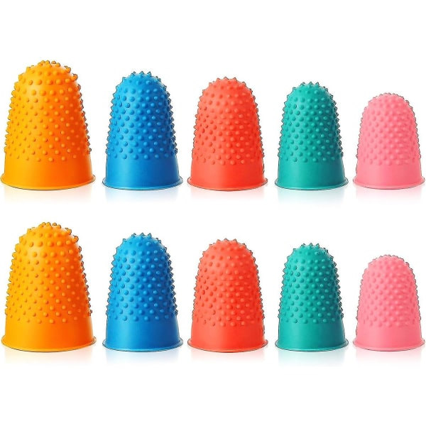 10 stk Gummi Fingertupper - Gjenbrukbare Fingerbeskyttere - Kompatibel med Penger Telling, Organisering