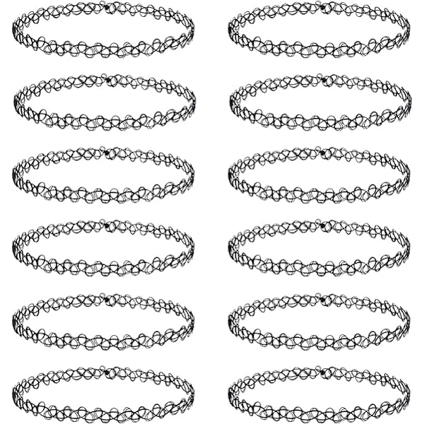 12-pack Chokerhalsband Set Stretch Elastiskt Smyckesset Presentförpackning-yux