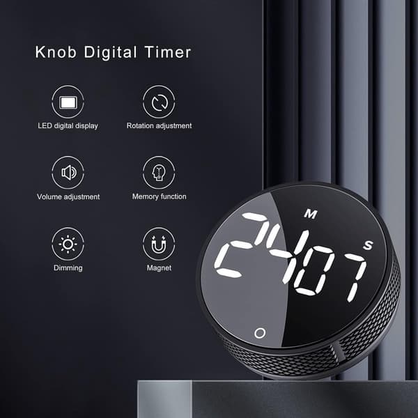 Timers - Digital Timer - Magnetisk Digital Kökstimer - Kökstimer - Räkna Upp/Ner - Äggklocka - Magnetisk Kökstimer - Justerbar Roterande