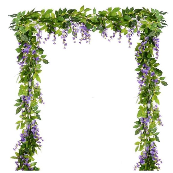 2 stk. Wisteria krans julepynt (lilla)