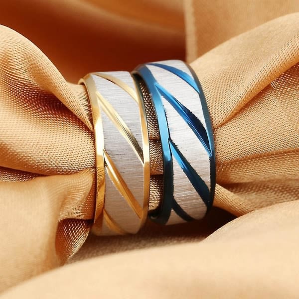 Viktminskningsring i rostfritt stål Stimulerande bantning Bröllopsfinger Smycken-12-blå