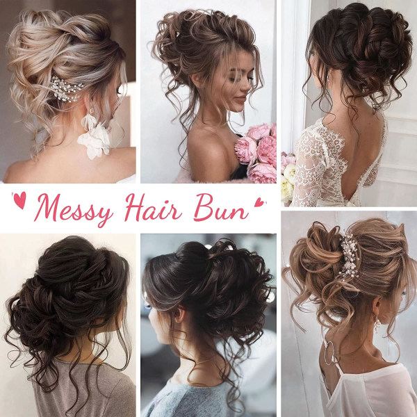 TG Messy Bull Hair Piece, 2 st Ruffsiga Uppdos - Cool Ljusblond