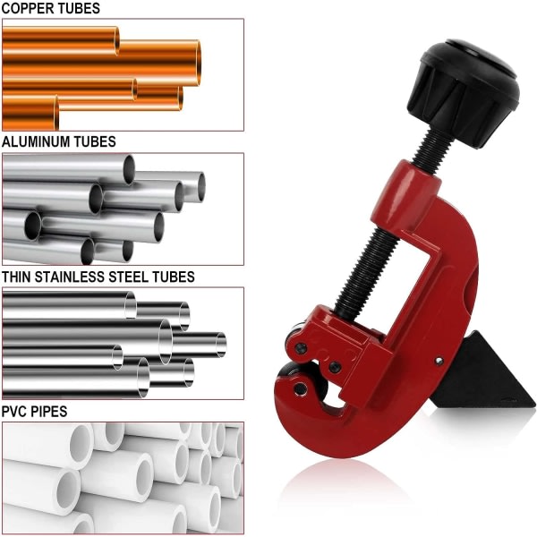 Säädettävä ammattiputkenleikkuri 1/8 tuumaa - 1-1/8 tuumaa (3-30 mm) Kestävä monitoiminen putkenleikkuri punainen punainen