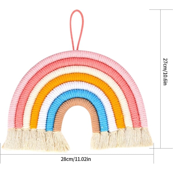 Galaxy Seinälle Ripustettava Lastenhuoneen Seinäkoriste, Bohomian Makrame-Lankainen Värikäs Sateenkaari