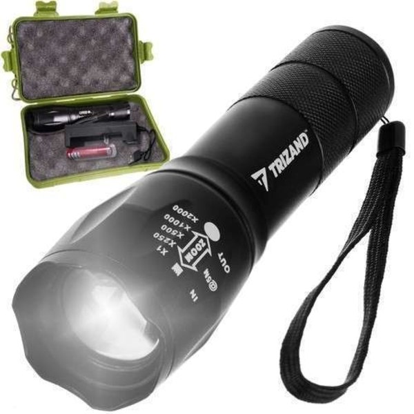 CREE LED T6 Ficklampa - Kraftfull med Inbyggt Batteri Black Svart