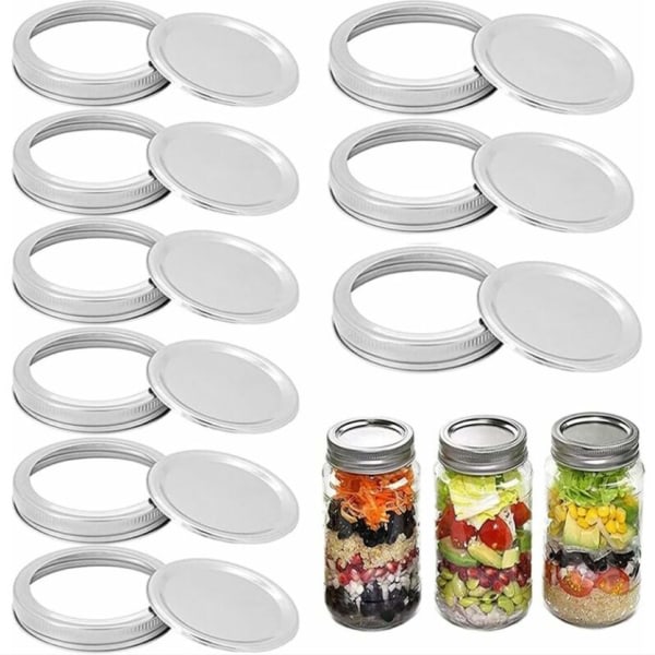 9 stk Mason Jar Låg, Split Type Låg, Konserveslåg, Burk låg, Lækagesikre Mason Jar låg, til hjemmekonservering
