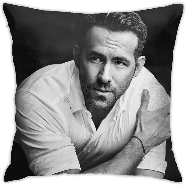 Ryan Reynolds Pudebetræk Pudebetræk Blødt Pudebetræk Dekorativt Pudebetræk Sofa Bil Kvadratisk Pudebetræk til Hjemmeseng Dekoration (18x18in)