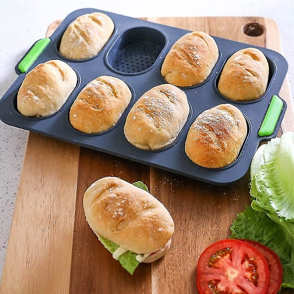 Minibaguettebakeplate, brødsprøstebrett, non-stick perforert
