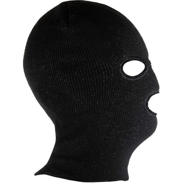 2-pack svart 3-håls helmask för värme. Dubbelstickad vinterbalaclava