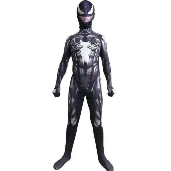 Barn Venom Svart Superhjälte Halloween Cosplay Kostym för Pojkar