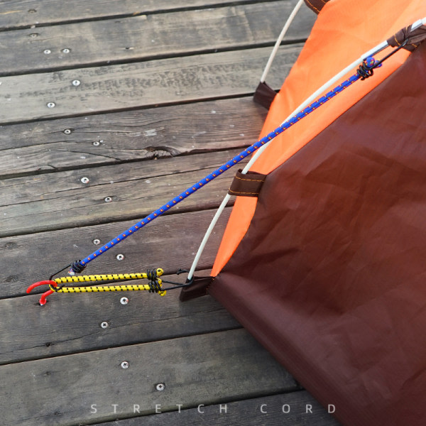 TG Bungee-snøre med krog - 6-pak - Slidstærk bungee-line til camping