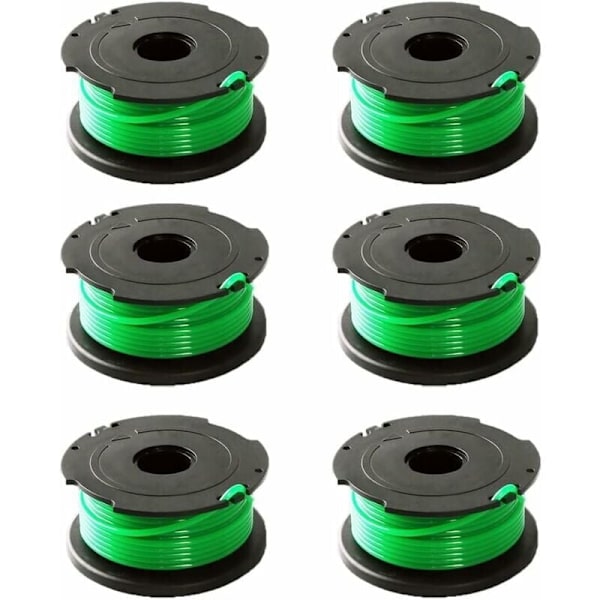 Pakke med 6 grønne trådspoler for Black & Decker GL7033 GL8033 GL9035 A6482..DEBUNS børstekutter