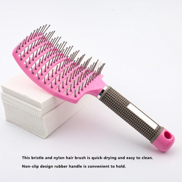 TG Detangler Hårbørste Dam Våt Kam Hårbørste Profesjonell Hår Rosa Nylon