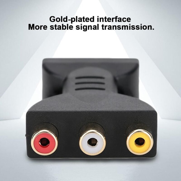 HDMI till AV Adapter, HDMI till RGB för RCA Komponent Konverterare 1080P Ljud Video Synk Adapter NPTERBL