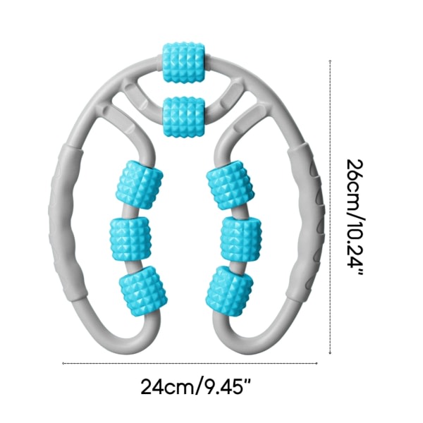 8 pyörän jooga lihasrulla hierontarulla syväkudosten hierontarulla jaloille, käsivarrelle, 360 asteen lihasrulla hierontarulla sininen