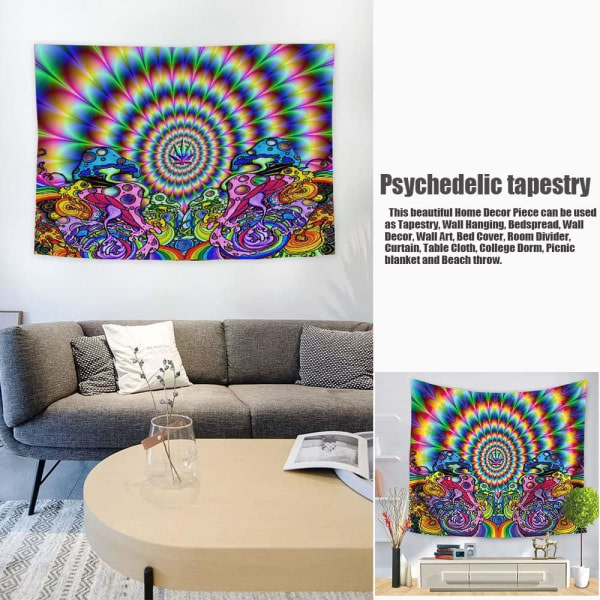 Mandala väggtapet, psykedelisk hippi väggtapet