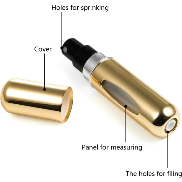 TG 4 st parfymflaskor, 5 ml bärbar resepåfyllningsbar flaska