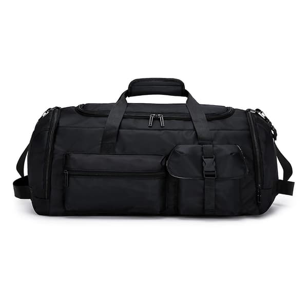 Large Capacity Suitcase - Duffel Bag with Wet/Dry Compartment and Reinforced Backpack Straps Grey_yux Grey