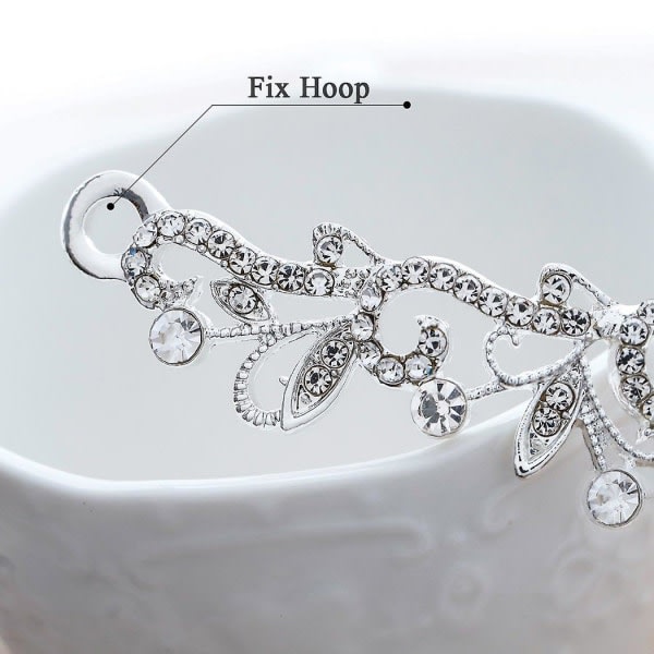 TG Bröllopskrona og tiara med kristaller for brudens hårtillbehör Silver Hart tiara for kvinder og flickor