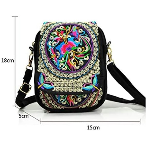 Dam Flickor Axelväska Vintage Bohemian Etnisk Crossbody-väska Ex
