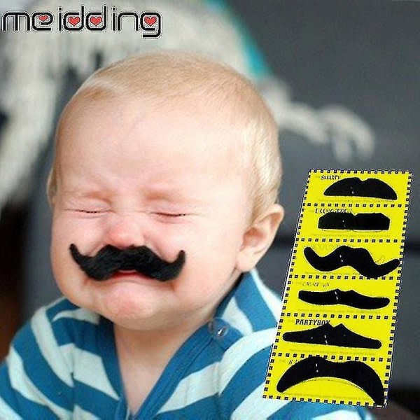 12:a Rolig falsk mustasch klistermärke Piratfest Dekorasjon Mustaschfest Fake skägg Morrhår Barn
