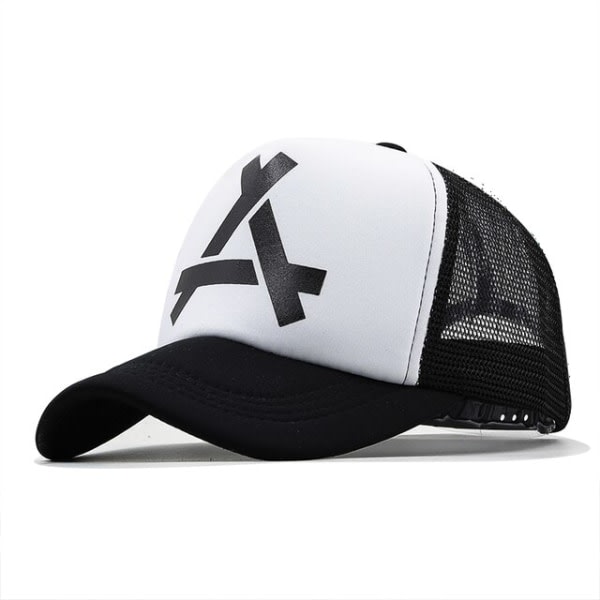 Unisex Fiskeri Baseballkasket Andas Mesh Spænde Bagkasket Sort Hvid