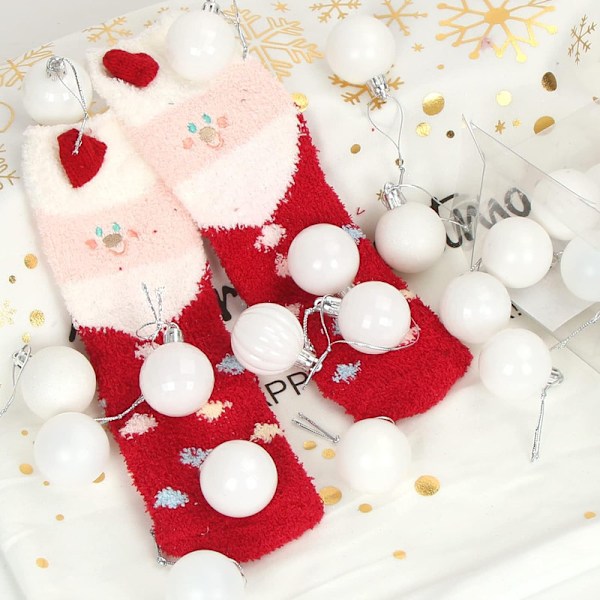 Julgranskulor Vita, 36 stycken, Plastjulgranskulor 4 cm Juldekorationer Prydnader Jul