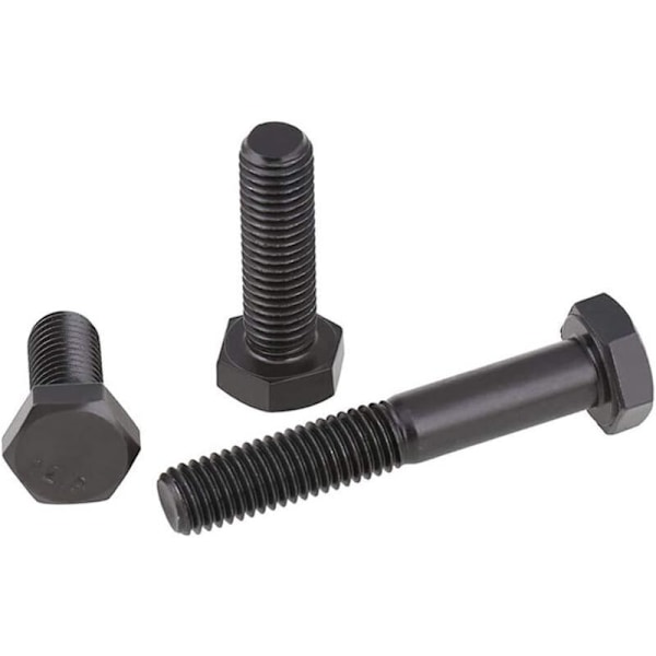 20 stk. sekskantet skrue, sortoxideret klasse 12.9 højstyrke ekstern sekskantbolt, M6 40mm, fra DEBUNS