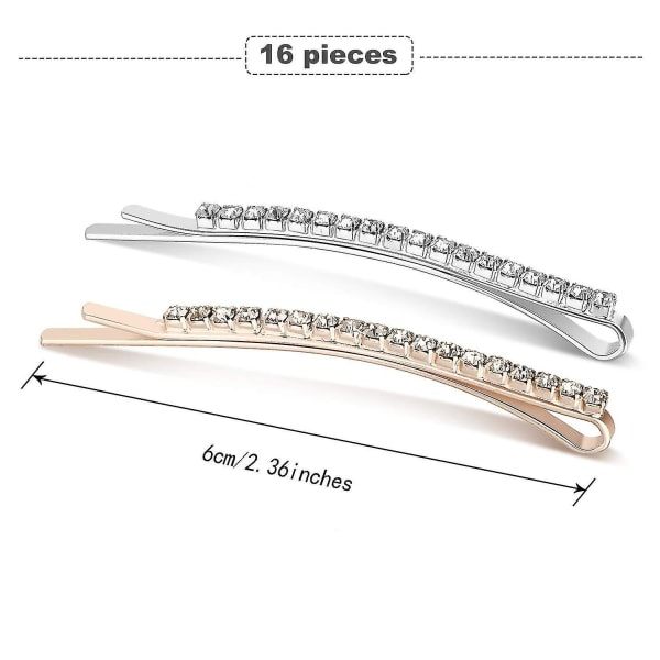 10 st Rhinestone Bobby Pins Metall Hårklämmor Klarkristall Hårnålsdekorationer för Dam Kvinnor Gi