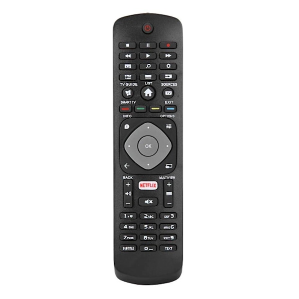 Universell smart TV-fjärrkontroll med Netflix för Philips Svart Black one size