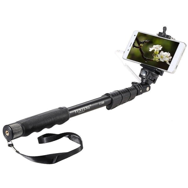 3,5 mm trådbundet uttrekkbar Selfie Stick Monopod for iOS Android-telefon