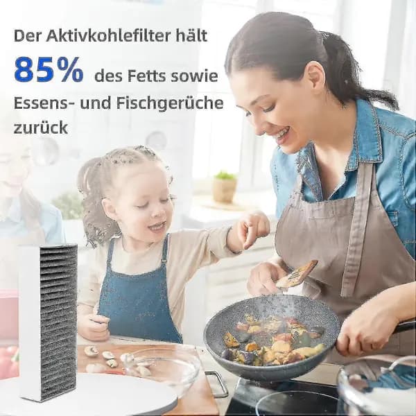 4-pak emhætte kulfiltre kompatible med Bosch Siemens Neff Gaggenau Constructa 193 x 75 x 35 mm