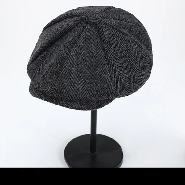 2023 Retro Newsboy Caps Herre Åttekantede Hatter Peaky Blinders Newsbo Black
