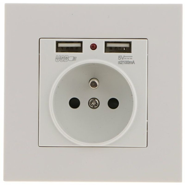 Pistorasia kahdella USB-laturilla – yhteensopiva iPhone/Android – 1 kpl, de DEBUNS