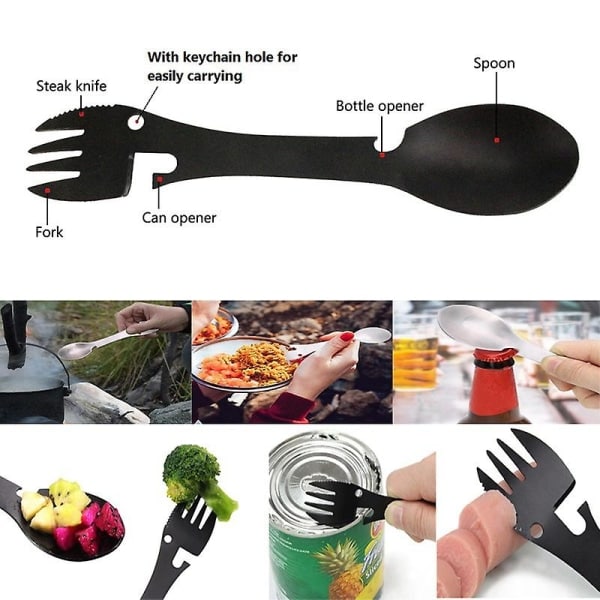 Utomhusöverlevnadsverktyg 5 i 1 Camping Multifunktionell EDC-kit Praktisk