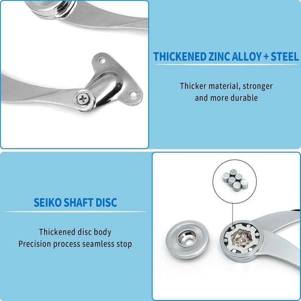 Klaffhengsel, kjøkkenskaphengsel, lokkstøtte, solid, 2 stk