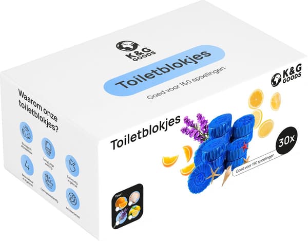 Toalettrengöringstabletter 30-pack, blå spoltankblock med apelsindoft, långvarig fräschör för cistern och toalett