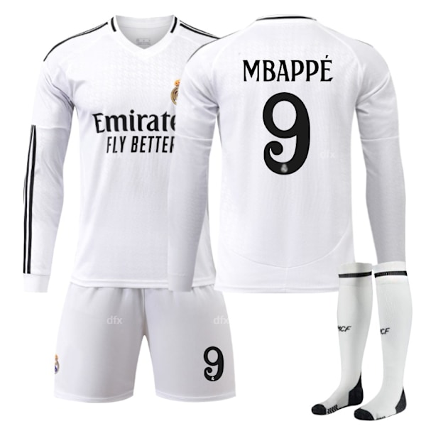 Real Madrid Barn Hemmatröja 2024-2025 Höst & Vinter Nr 9 Strumpor S MBAPPE Nr 10 Strumpor Nr 10 strumpor No 10 socks S