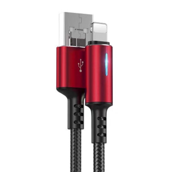 TG Lightning Snabbladdnings Kabel för iPhone Röd 1,2M