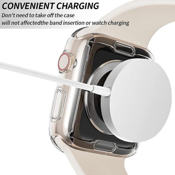 2 stk Apple Watch Etui TPU Skjermbeskytter Transparent Farge 38mm Transparent Farge Transparent färg 38mm