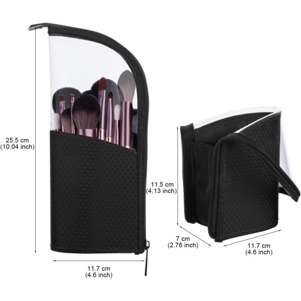 Galaxy Makeupbørste Organizer Artist Opbevaringskasse Foldbar Makeupkop (Sort) Black