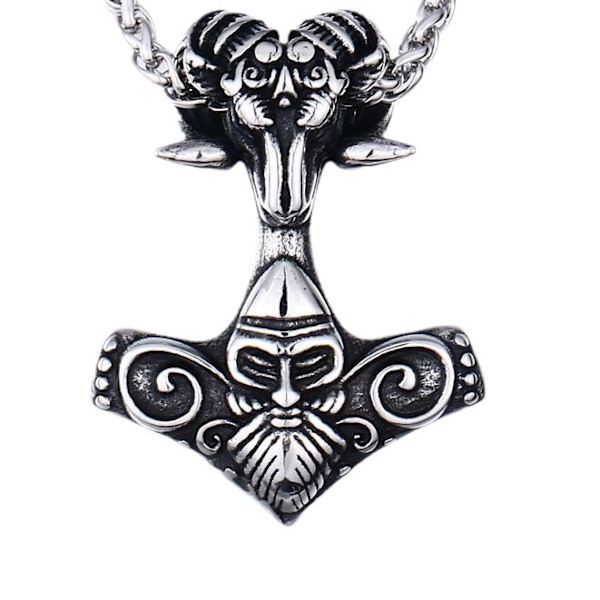 Beier retro Viking- ja kelttiläinen solmu ruostumattomasta teräksestä riipus Pohjoismainen persoonallinen lampaanpää titaaniteräksinen riipus koru BP8-377 Single Pendant
