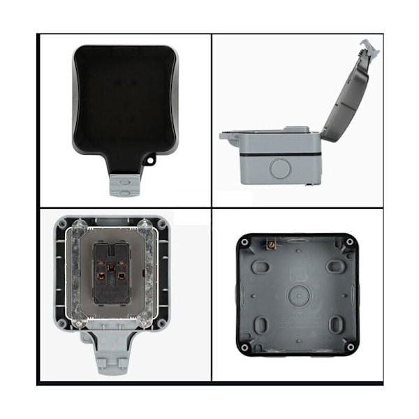 IP66 Utomhus Stänksäker Plug-in Box Enkel Rad Regntät Vattentät Utomhusuttag, Ett Hål, från DEBUNS
