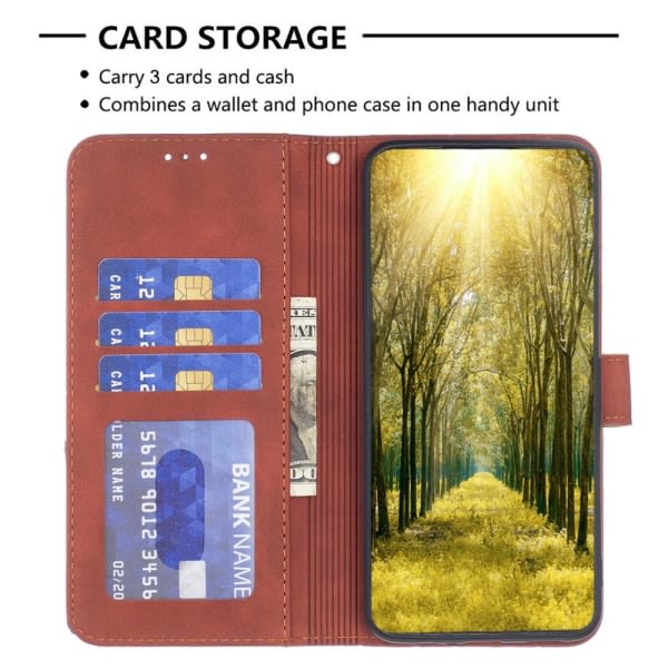 Motorola Moto E13 4G BINFEN FÄRG Præget Wallet Case - Brun Brun