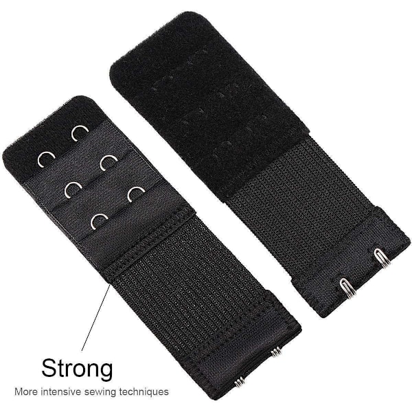 3-pack BH-förlängare - Svart, Vit, Beige - 2 Krokar