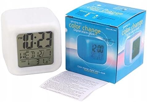 Digital väckarklocka med 7 färger och stor LED-display_yux