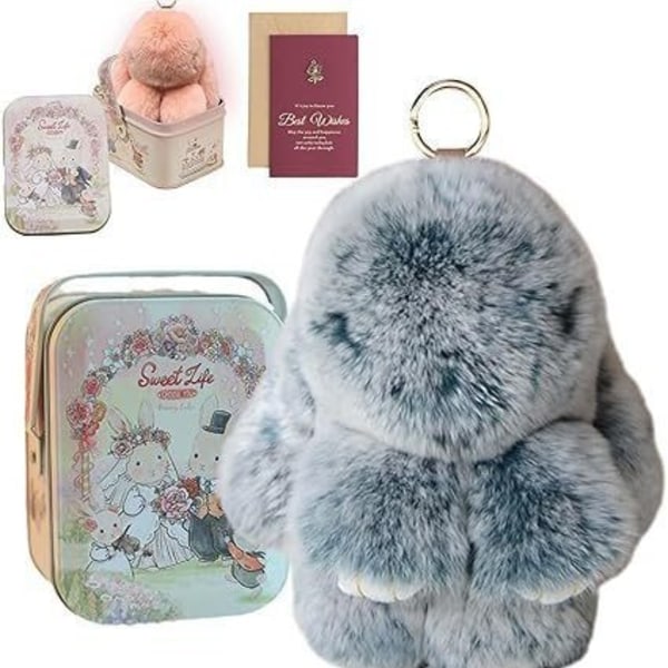 Bunny Lulu nøglering med dåse Amazon Påske Jul Ny Kanin G
