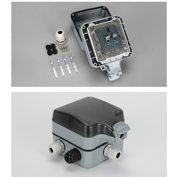 IP66 Utomhus Stänksäker Plug-in Box Enkel Rad Regntät Vattentät Utomhusuttag, Ett Hål, från DEBUNS
