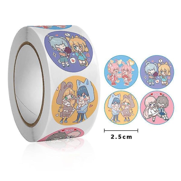 2X500 stk Jul Jul Hånd i Hånd Kærlighed Valentinsdag Gaveklistermærker Tape (1 tomme - 2,5 cm, lilla rosa)