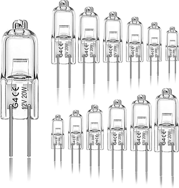 G4 Halogenlampor 12-pack 20W 12V 2-stift Varmvit 2800K för Köksfläkt Kök Vardagsrum Sovrum